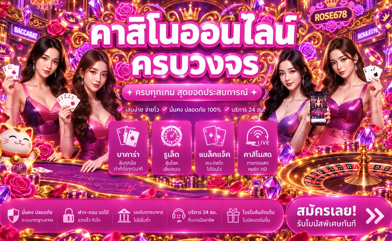 ROSE678 บาคาร่าออนไลน์พร้อมโต๊ะและกติกาพื้นฐาน